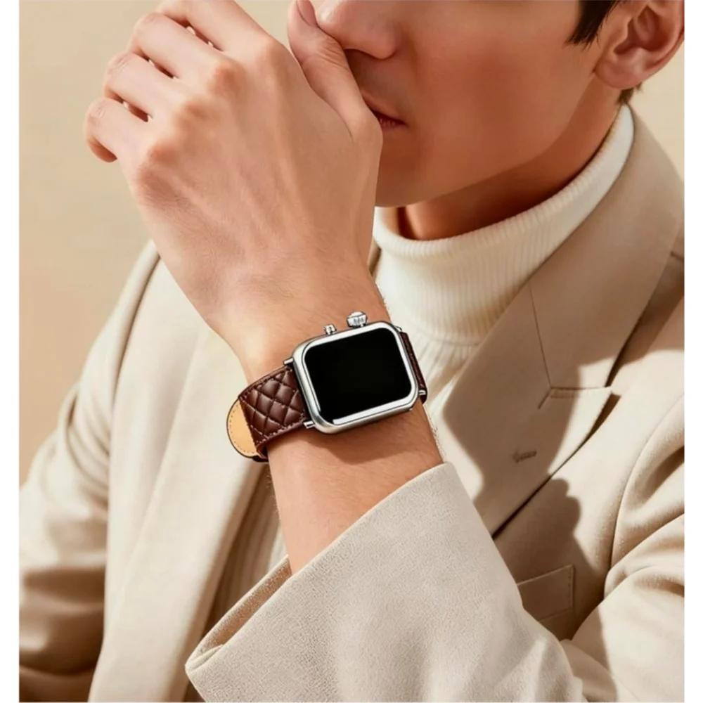 Leather Band for Apple Watch Series 44/45/46/49mm/42(Series 3 2 1 )